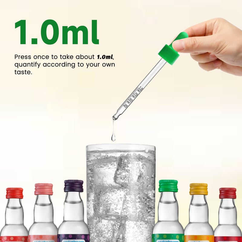 Oxyooh 6Pcs for Bubly Drops Flavors Sodastream Glass Dropper Pipettes Compatible with Bubbly Drops Bubly Sodastream Drops for Sodastream Bottle Accessories Suit for Soda Stream Flavors Syrup-Colorful - Image 3